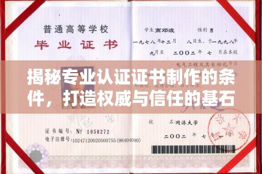 树林揭秘专业认证证书制作的条件，打造权威与信任的基石