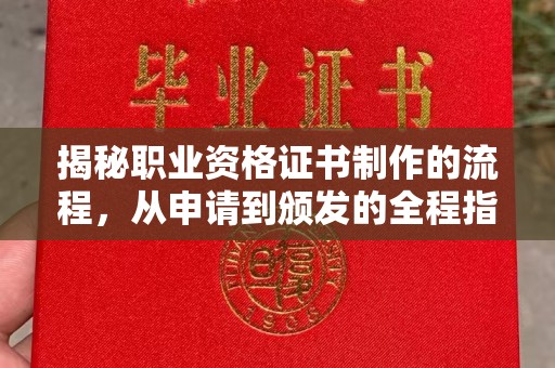 树林揭秘职业资格证书制作的流程，从申请到颁发的全程指南