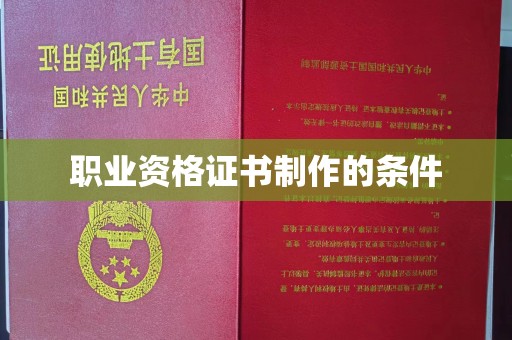 树林职业资格证书制作的条件